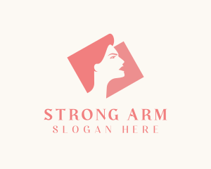 Strong Woman Silhouette logo design