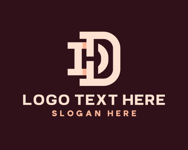 Letter DD logo example 2