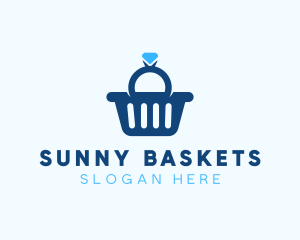 Diamond Ring Shopping Basket logo design