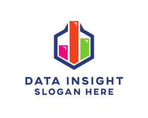 Data Hexagon Chart logo design