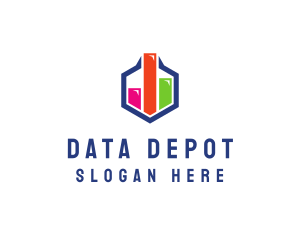 Data Hexagon Chart logo design