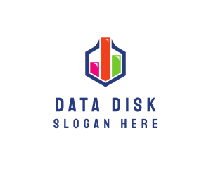 Data Hexagon Chart logo design