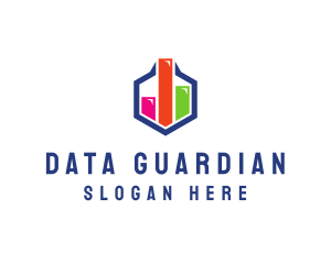 Data Hexagon Chart logo design