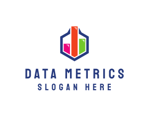 Data Hexagon Chart logo design