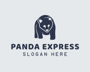 Panda Bear Silhouette logo design