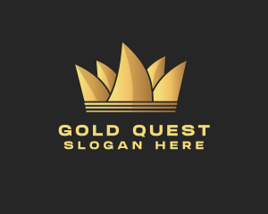 Gold Elegant Crown logo design