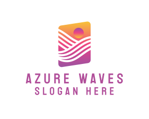 Sunset Wave Resort logo design