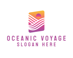 Sunset Wave Resort logo design