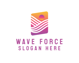 Sunset Wave Resort logo design