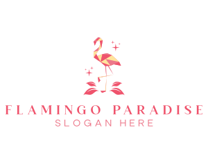 Geometric Bird Flamingo logo design