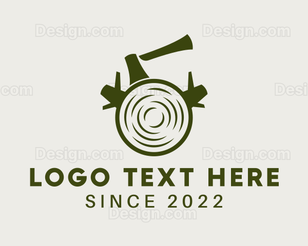 Wood Log Lumberjack Logo