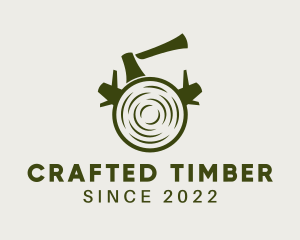 Wood Log Lumberjack logo design