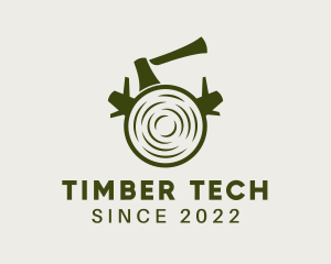 Wood Log Lumberjack logo design