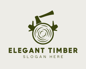 Wood Log Lumberjack logo