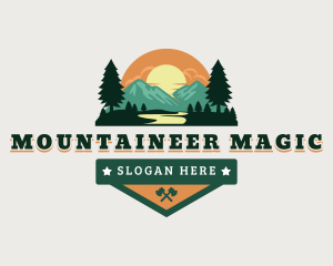 Outdoor Mountain River logo design