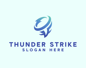 Tornado Thunder Weather logo design