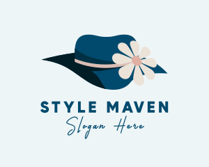 Woman Flower Hat logo design