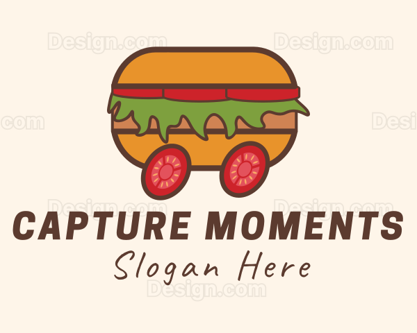 Hamburger Delivery Cart Logo