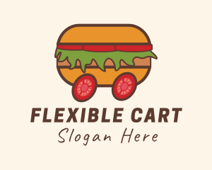 Hamburger Delivery Cart logo design