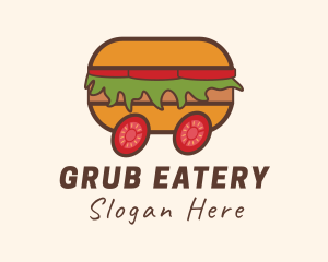 Hamburger Delivery Cart logo design