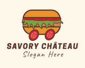 Hamburger Delivery Cart logo design