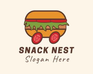 Hamburger Delivery Cart logo design