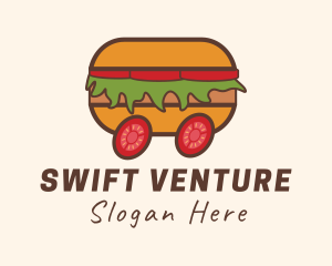 Hamburger Delivery Cart logo design