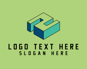 3d - 3D Pixel Letter N logo design