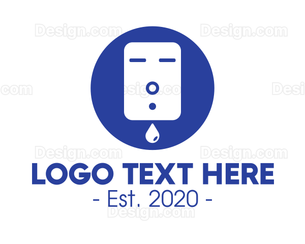 Blue Liquid Soap Dispenser Logo