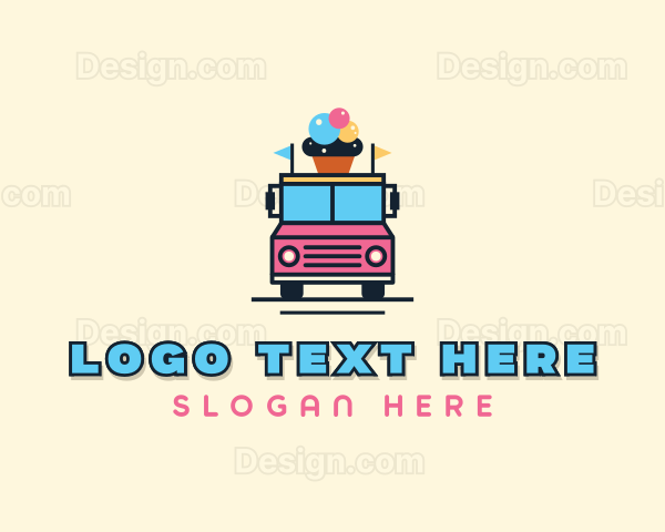 Ice Cream Food Truck Logo