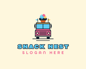 Ice Cream Food Truck logo design