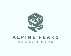 Alpine Mountain Trekking logo design