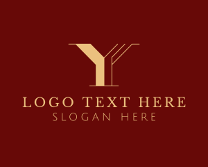 Gold Business Letter Y logo