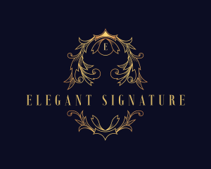 Luxury Elegant Wreath logo design