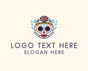 Decorative Skull Flower logo