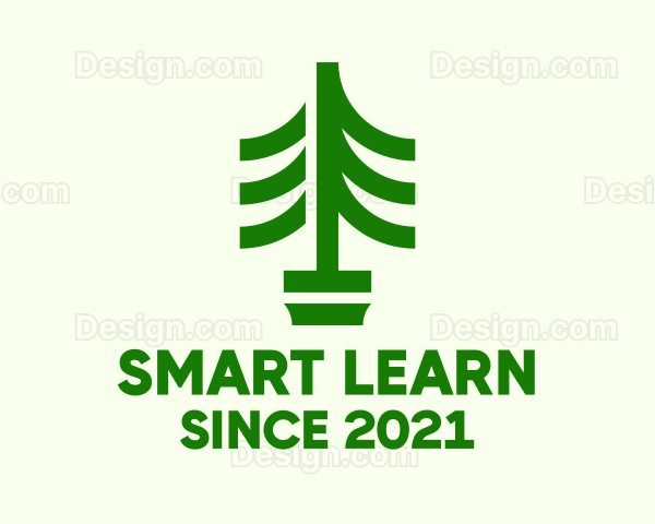 Green Pine Tree Plant Logo