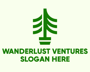 Green Pine Tree Plant Logo