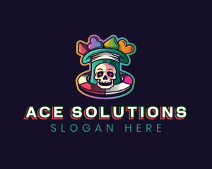 Gaming Poker Skull logo design