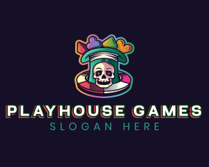 Gaming Poker Skull logo design