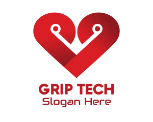 Red Heart Tech logo design