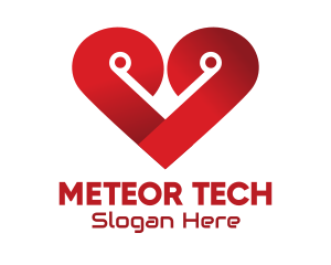 Red Heart Tech logo design