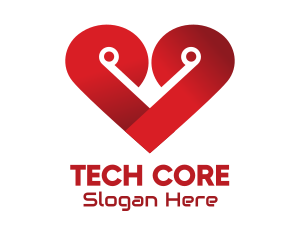 Red Heart Tech logo design