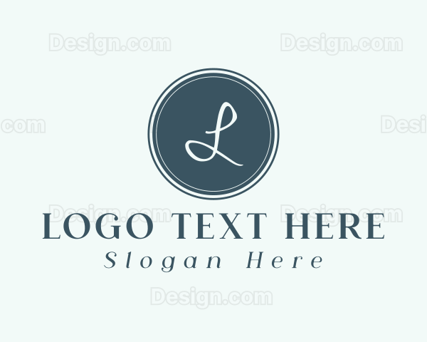 Simple Blue Circle Lettermark Logo