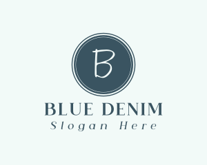 Simple Blue Circle Lettermark logo design