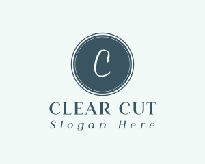 Simple Blue Circle Lettermark logo design