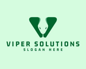 Viper Snake Lette V logo design