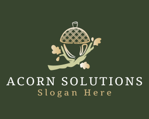 Golden Acorn Oak Tree logo