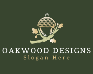 Golden Acorn Oak Tree logo design