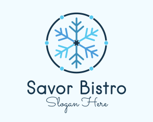 Blue Winter Snowflake  Logo