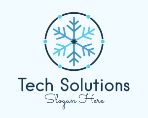 Blue Winter Snowflake  Logo